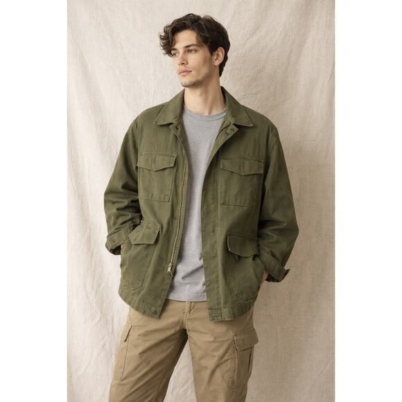 Other Other - Vintage 1990s Korean Military Style Utility Jacket L Olive Green 23x30 Gorpcore